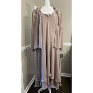 S.L. Fashion Women's Dress Two Piece with Embellished Jacket Size 18 NEW